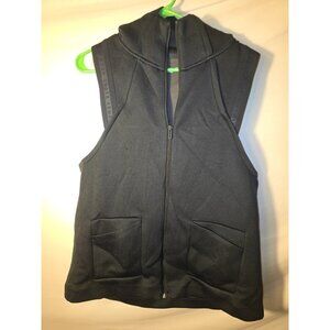 Under Armour Womens Black Scuba Vest Zips Hooded Size Large L Activewear